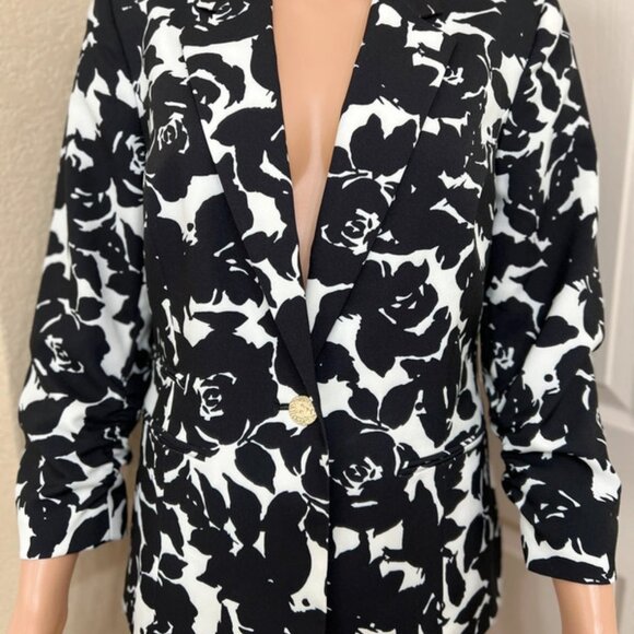 Ann Klein blanco y negro blazer talla M - Picture 1 of 6
